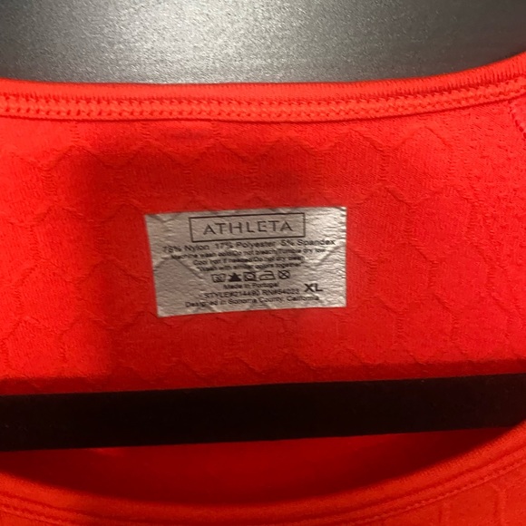 Althleta orange-red athletic top.  XL but fits more like M/L - Picture 2 of 3